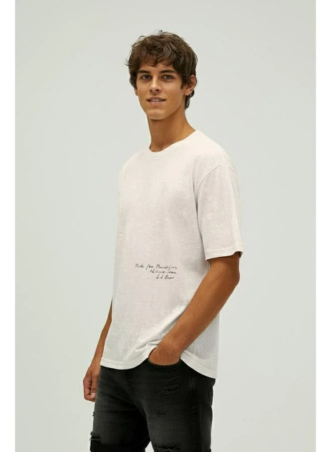 Bad Bear Made For Marshmallow Men's Cream Bike Neck T‑shirt.