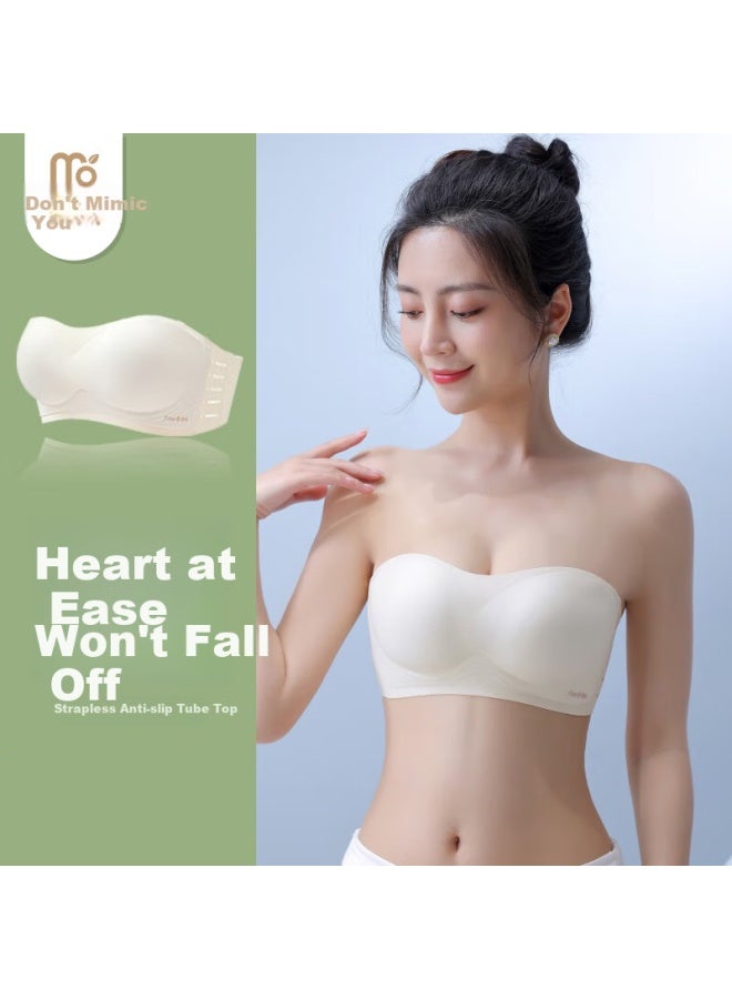 Modal Modaier Strapless Bra For Women, Push-up, Small Breast, Non-slip, Bandeau, Anti-chafing, Anti-exposure, Seamless, Backless Bra, XL - Image 5