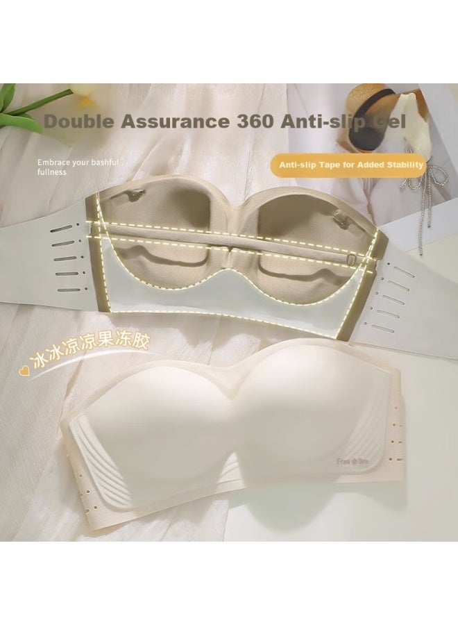 Modal Modaier Strapless Bra For Women, Push-up, Small Breast, Non-slip, Bandeau, Anti-chafing, Anti-exposure, Seamless, Backless Bra, XL - Image 3