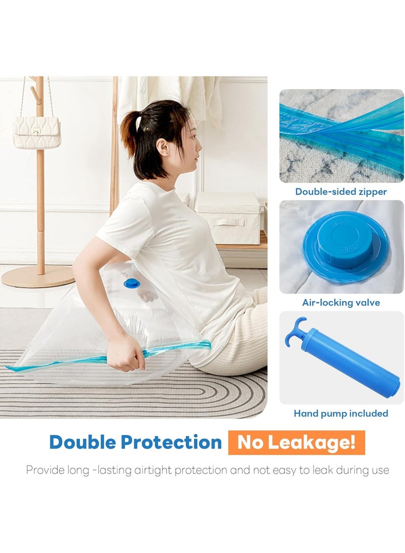 Eworld Vacuum Storage Bags with Hand Pump – Space-Saving Compression Bags for Clothes, Blankets, Comforters & Travel Organization, 10 Pcs - Image 4