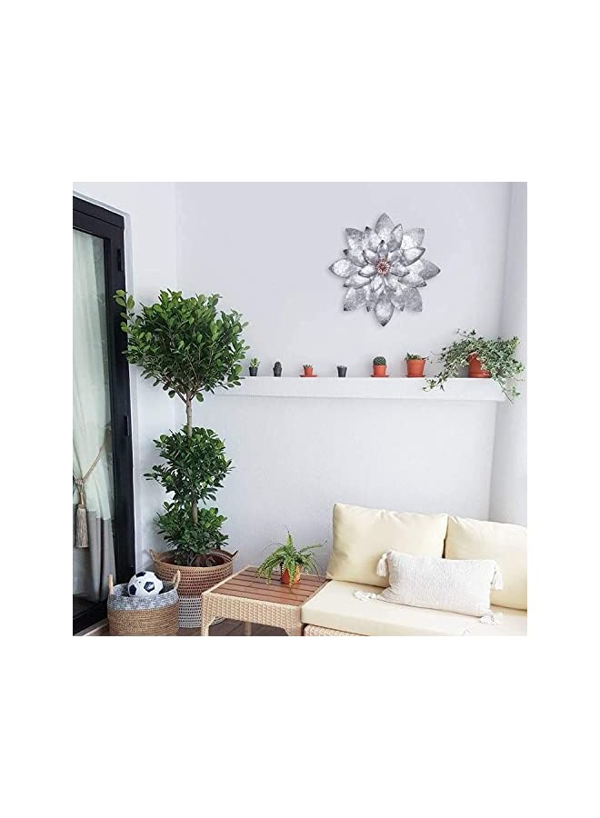 SYOSI Metal Flower Wall Decor, SYOSI Bohemian Metal Wall Art Decorations Hanging For Indoor Outdoor Home Bathroom Kitchen Dining Room Bedroom Living Room Or Wall Sculptures 12 Inch - Image 4