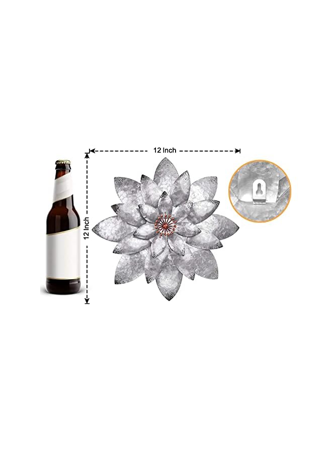 SYOSI Metal Flower Wall Decor, SYOSI Bohemian Metal Wall Art Decorations Hanging For Indoor Outdoor Home Bathroom Kitchen Dining Room Bedroom Living Room Or Wall Sculptures 12 Inch - Image 5