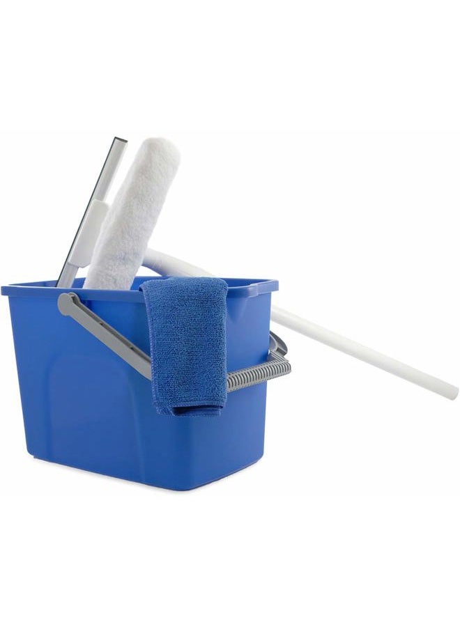 Unger Window Washing Starter Kit with 2-in-1 Microfiber Combi, Collapsible Pole, Microfiber Cloth, and Bucket - Image 1