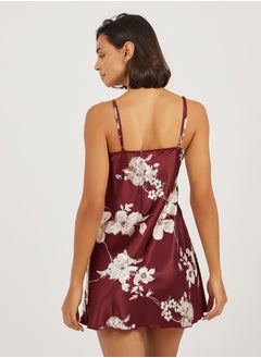 Styli Satin Floral Print Slip Dress  - Image 4