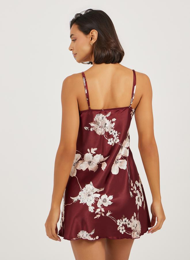 Styli Satin Floral Print Slip Dress  - Image 4