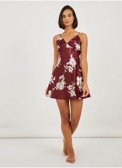 Styli Satin Floral Print Slip Dress  - Image 2