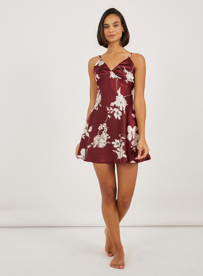 Styli Satin Floral Print Slip Dress  - Image 2