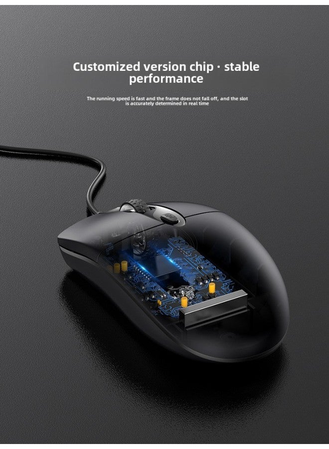 Mouse Wired Usb Silent Home Office Desktop Laptop Cf E-sports Game Lol Male Interface-Color:✅  6-on Upgraded Version - 4-speed DPI - Colorful Breathing Light (classic Black - Image 5