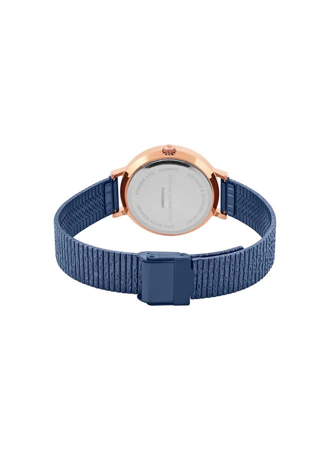 French Connection 34mm Women's Quartz Watch with Blue Mother-of-Pearl Dial