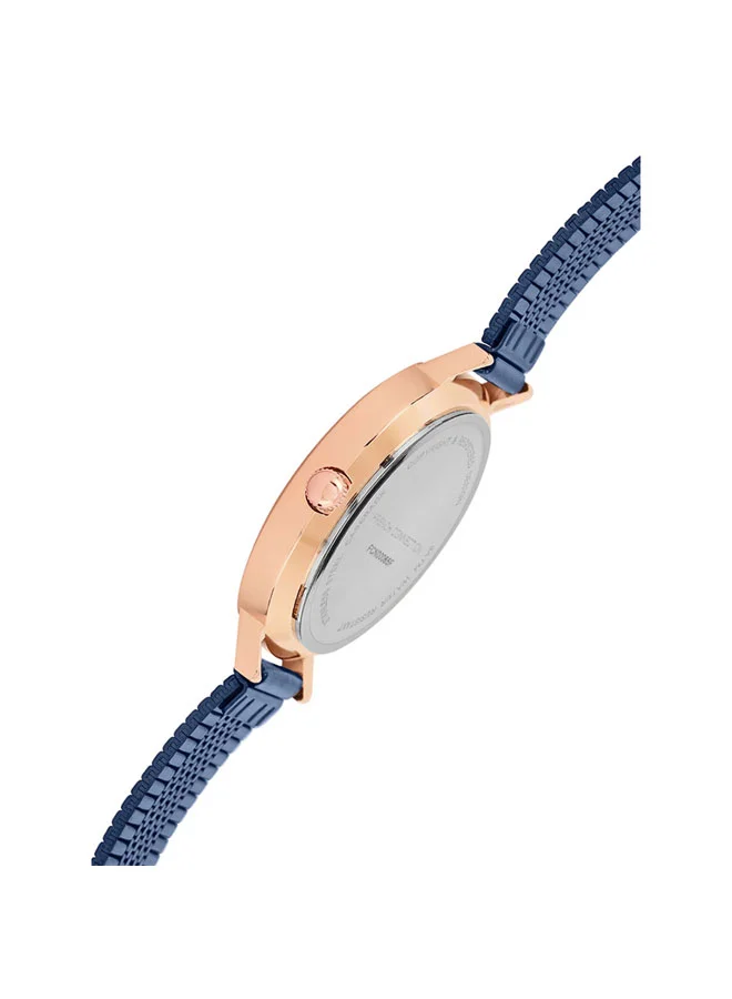 French Connection 34mm Women's Quartz Watch with Blue Mother-of-Pearl Dial
