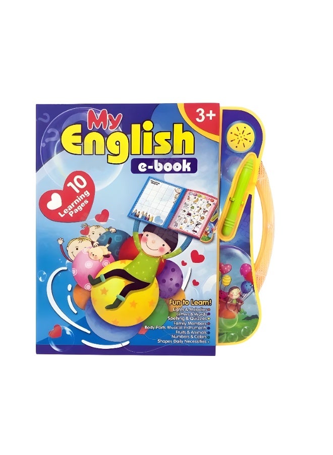 كتب أوربان تريندو التفاعلية للأطفال، كتاب صوتي للأنشطة، أكثر من 200 محتوى تعليمي، تتضمن الحروف الأبجدية، والعد، وأجزاء الجسم، والعائلة، والتهجئة، والفواكه، وغيرها | ألعاب تعليمية للأطفال الصغار من عمر 3 سنوات فما فوق (أزرق) - Image 1