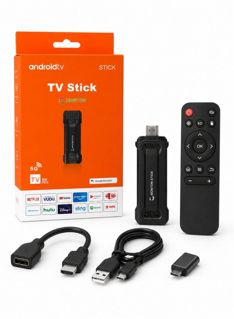 HONTON HDMI TV Stick with Remote Control, Dual Band Wi-Fi, Bluetooth, HDMI Extender, USB Powered Streaming Media Player - Black - Image 1