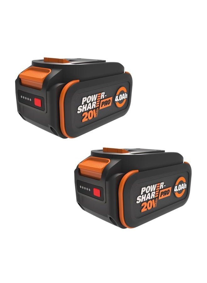 Worx 20 V Lithium-ion Battery 4.0 Ah PowerShare Pro 2 pcs WA3674.2 - Image 1
