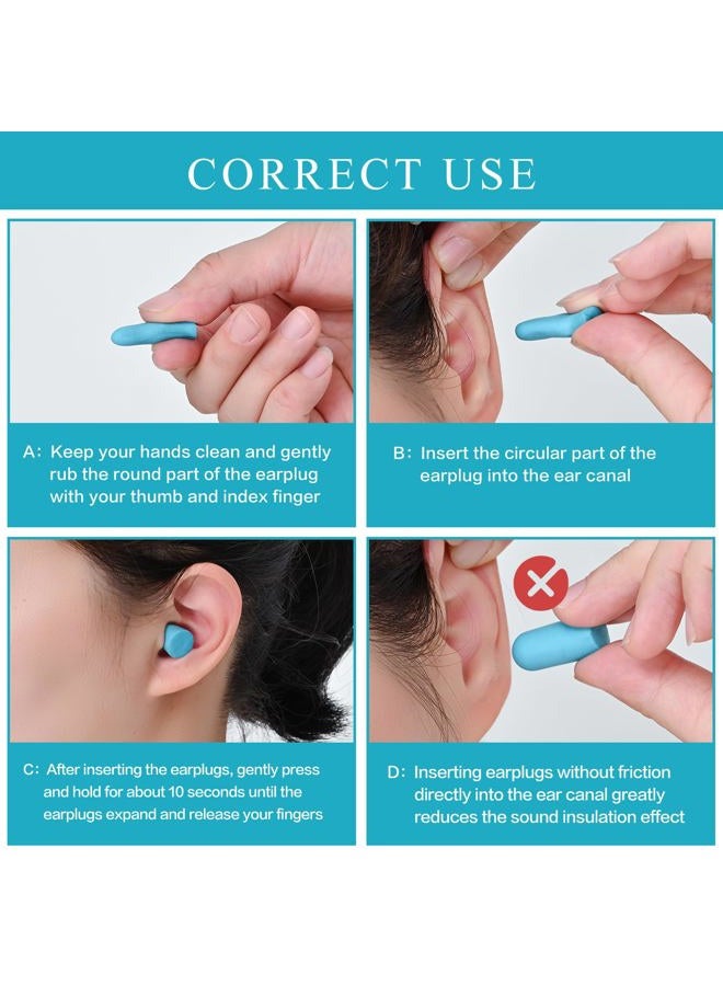 Lenicany 30Pair Soft Foam EarPlugs, 32dB Disposable Sound Blocking Noise Cancelling Ear Plugs for Sleeping/Concerts Loud Music/Shooting Guns/Work Construction, Hearing Safety Protection (Blue) - Image 2