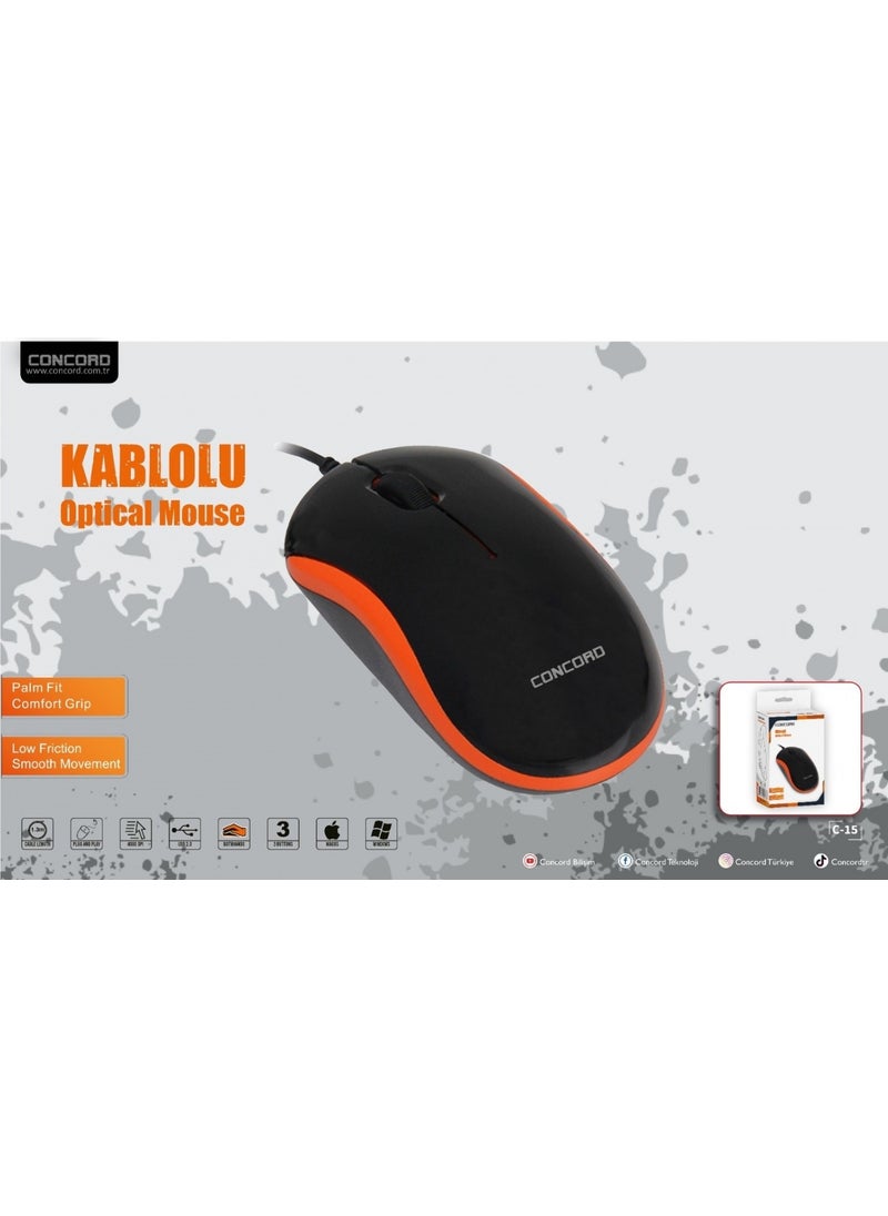 CONCORD Life Technology C-15 USB Wired Luxury Optical Mouse  - Image 2