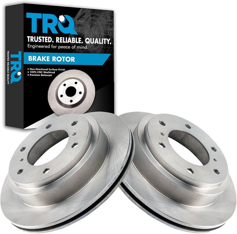 TRQ Rear Brake Rotor Set Vented Compatible with 2000-2006 Mitsubishi Montero - Image 1