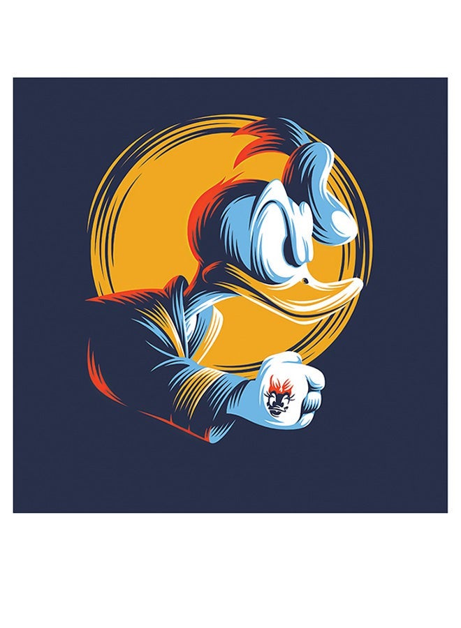 RYN Donald Duck Themed Printed MDF Wall Art Blue/Yellow/White 30x30cm - Image 2