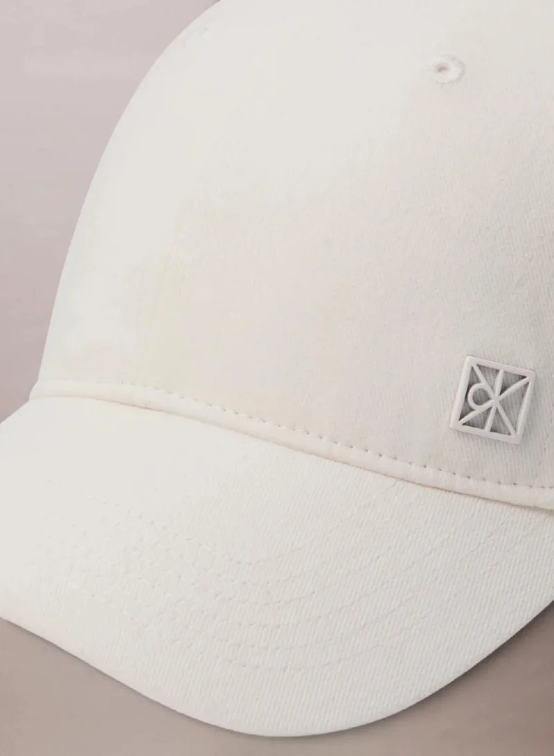 Calvin Klein White Alyssum Emblem Monogram Logo Baseball Cap for Women | Best Price UAE