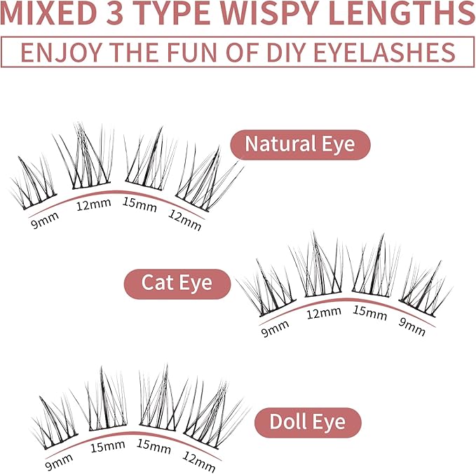 MLEN DIARY مجموعة رموش ملين دايري 120 قطعة 10-12 مم د كيرل رموش فردية مجموعة تمديد الرموش افعلها بنفسك مظهر طبيعي رموش متفرقة قابلة لإعادة الاستخدام رموش مزيفة مانغا ويمبر - Image 3