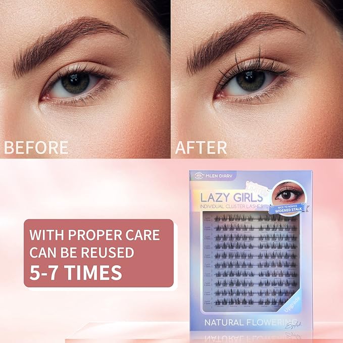 MLEN DIARY مجموعة رموش ملين دايري 120 قطعة 10-12 مم د كيرل رموش فردية مجموعة تمديد الرموش افعلها بنفسك مظهر طبيعي رموش متفرقة قابلة لإعادة الاستخدام رموش مزيفة مانغا ويمبر - Image 2