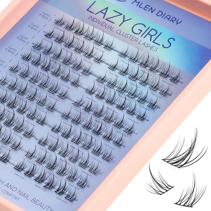MLEN DIARY مجموعة رموش ملين دايري 120 قطعة 10-12 مم د كيرل رموش فردية مجموعة تمديد الرموش افعلها بنفسك مظهر طبيعي رموش متفرقة قابلة لإعادة الاستخدام رموش مزيفة مانغا ويمبر - Image 1