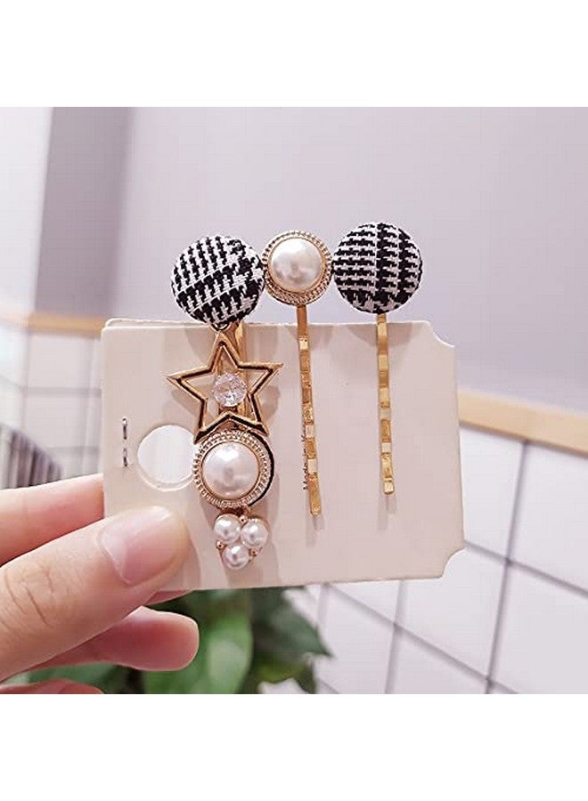NGEL 3Pcs Button Hairpin/ Styling Hair Pin/ Metal Hair Pins/ Elegant Pearl Hair Pins For Women & Girls - Image 5