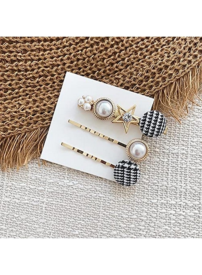 NGEL 3Pcs Button Hairpin/ Styling Hair Pin/ Metal Hair Pins/ Elegant Pearl Hair Pins For Women & Girls - Image 2