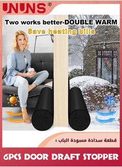 UNUNS 6 Pack Door Draft Stopper,38 Inch For Bottom of Doors,Door Sweep For Bottom Of Door,Weather Stripping Door Seal Interior Exterior,Block Cold Air,Sound Light Dust  - Image 3