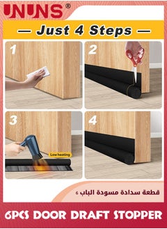 UNUNS 6 Pack Door Draft Stopper,38 Inch For Bottom of Doors,Door Sweep For Bottom Of Door,Weather Stripping Door Seal Interior Exterior,Block Cold Air,Sound Light Dust  - Image 4