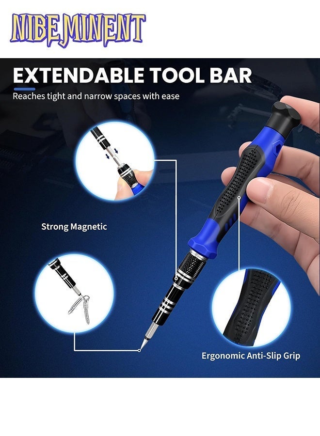 NIBEMINENT 168 in 1 Precision Screwdriver Set for Electronics–Multi-Bit Repair Tool Kit for iPhone,MacBook,Laptop,Tablet,PS4,Xbox,Nintendo|Magnetic Mat,ESD Tweezers,Suction Cup&Spudger Comes with Repair Tool Bag - Image 3