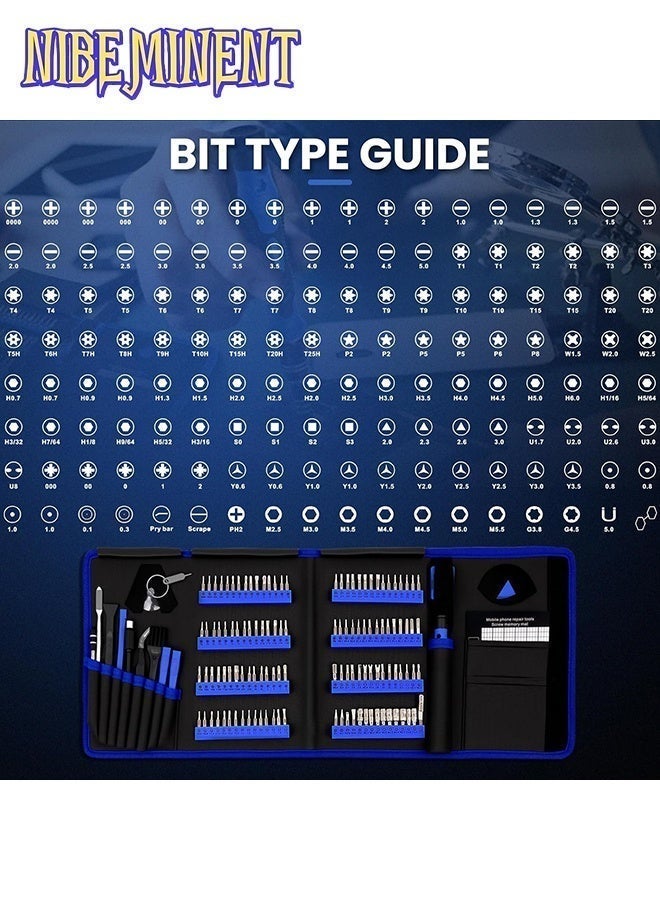 NIBEMINENT 168 in 1 Precision Screwdriver Set for Electronics–Multi-Bit Repair Tool Kit for iPhone,MacBook,Laptop,Tablet,PS4,Xbox,Nintendo|Magnetic Mat,ESD Tweezers,Suction Cup&Spudger Comes with Repair Tool Bag - Image 5