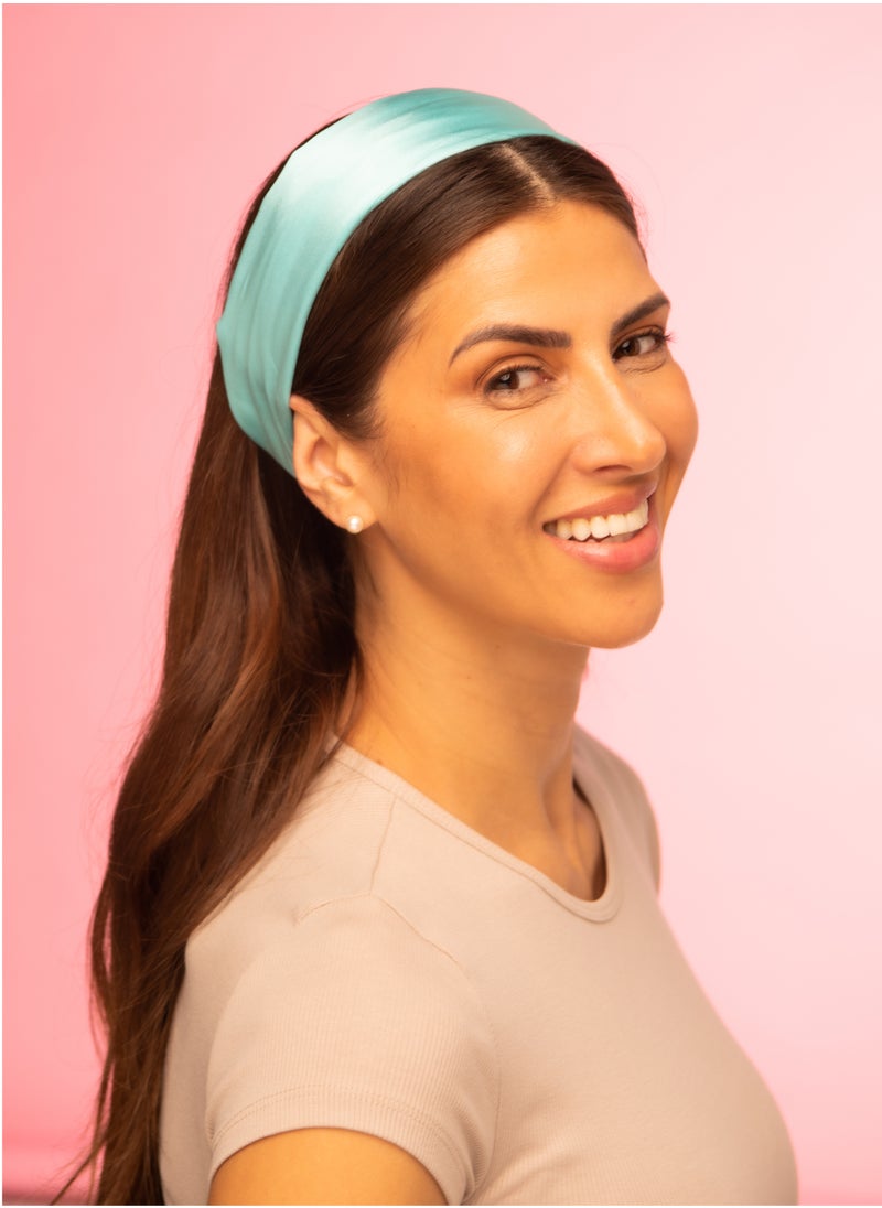 BRIGHTLY LABS Silver Grey Silk Headband - One Size Fits All, 22 Momme Pure Mulberry Silk Fashion Headband for Women. Lightweight, Versatile, Non-Slip; Perfect for Sports, Yoga, and Everyday Wear.  - Image 2