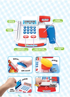 LB Kids' cash register shopping cart with plastic fruits is an interactive learning experience for kids.  - Image 4