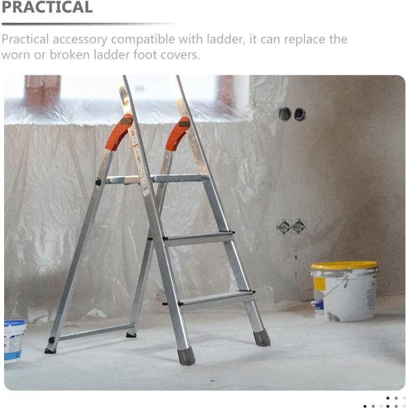 4pcs Black Rubber Ladder Foot Covers Replacement Leg Protector Pads Accessories - Image 3