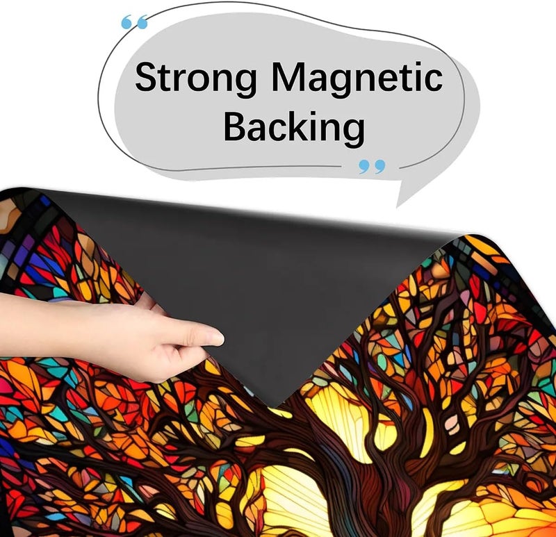 cfpolar Dishwasher Magnet Cover Tree of Life Glass Painting Reusable Magnetic Door Cover Panel Decal Dishwasher Magnets Decorative Cover Refrigerator Kitchen Appliance Decor Front Dishwashers Covers 23" x 26" - Image 4