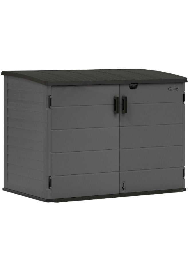 suncast The Stow-Away Horizontal Storage Shed Grey and Black 70 Cubic Feet BMS4781 - Image 1