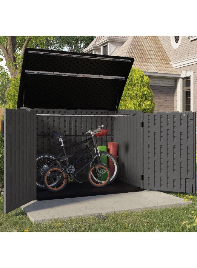 suncast The Stow-Away Horizontal Storage Shed Grey and Black 70 Cubic Feet BMS4781 - Image 3