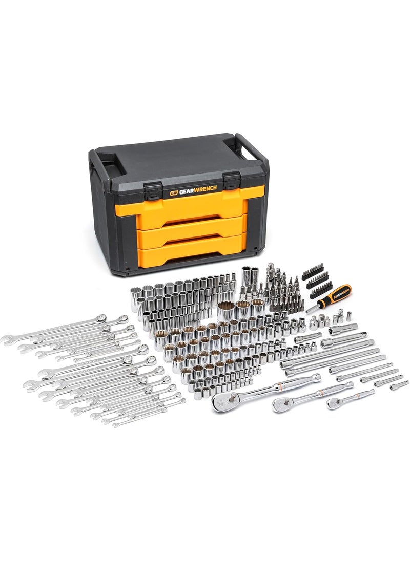 GearWrench GEARWRENCH 243 Pc 12 Pt Mechanics Tool Set in 3 Drawer Storage Box  80972  - Image 1