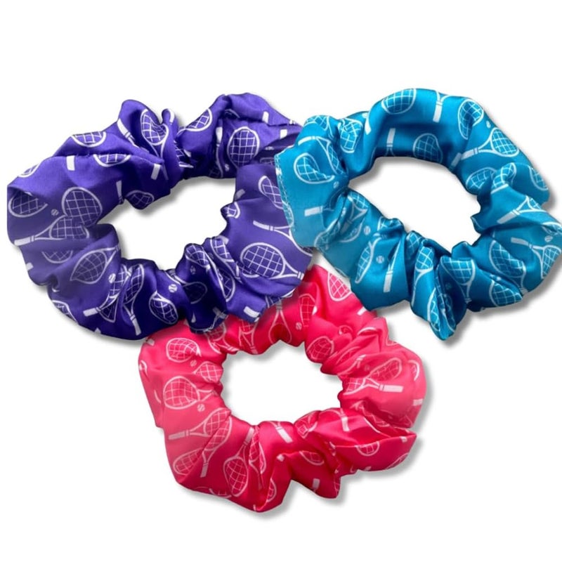 Tennis Scrunchie Set Girls Tennis Hair Accessories No Crease Tennis Premium Hair Elastics Gift for Tennis Players and Teams