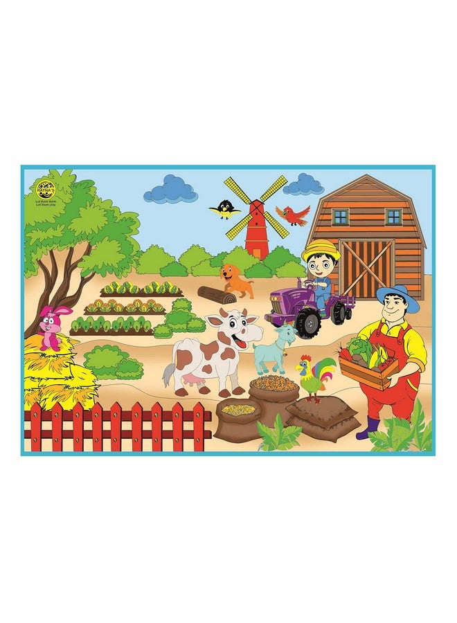 RATNA'S My Colouring Mat Jungle&Farm 2 In 1 Mat Size 40 X 28 Inches,Gold - Image 4