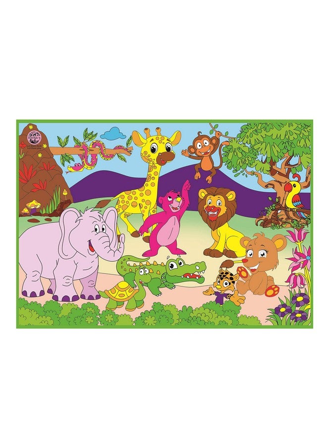 RATNA'S My Colouring Mat Jungle&Farm 2 In 1 Mat Size 40 X 28 Inches,Gold - Image 5