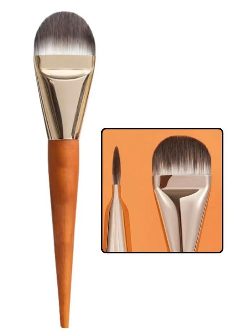 Flat Head Makeup Brush, Wide Tan Type Liquid Foundation Brush, Short Dense Soft Bristles Flat Cheek Brush, Cheek Cream Cheek Cleansing Brush, Concealer Brush, Luxury Fiber Bristle