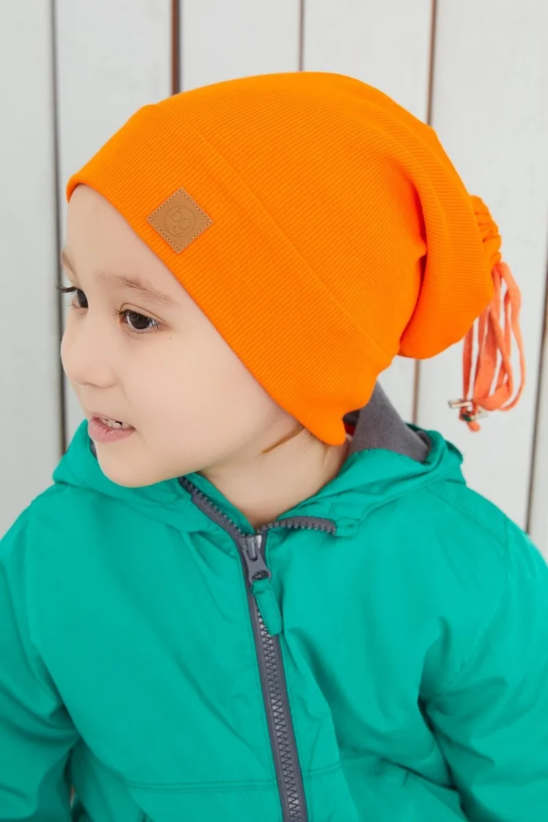 Babygiz Girl's Orange Hat Beanie Handmade Cotton Camisole