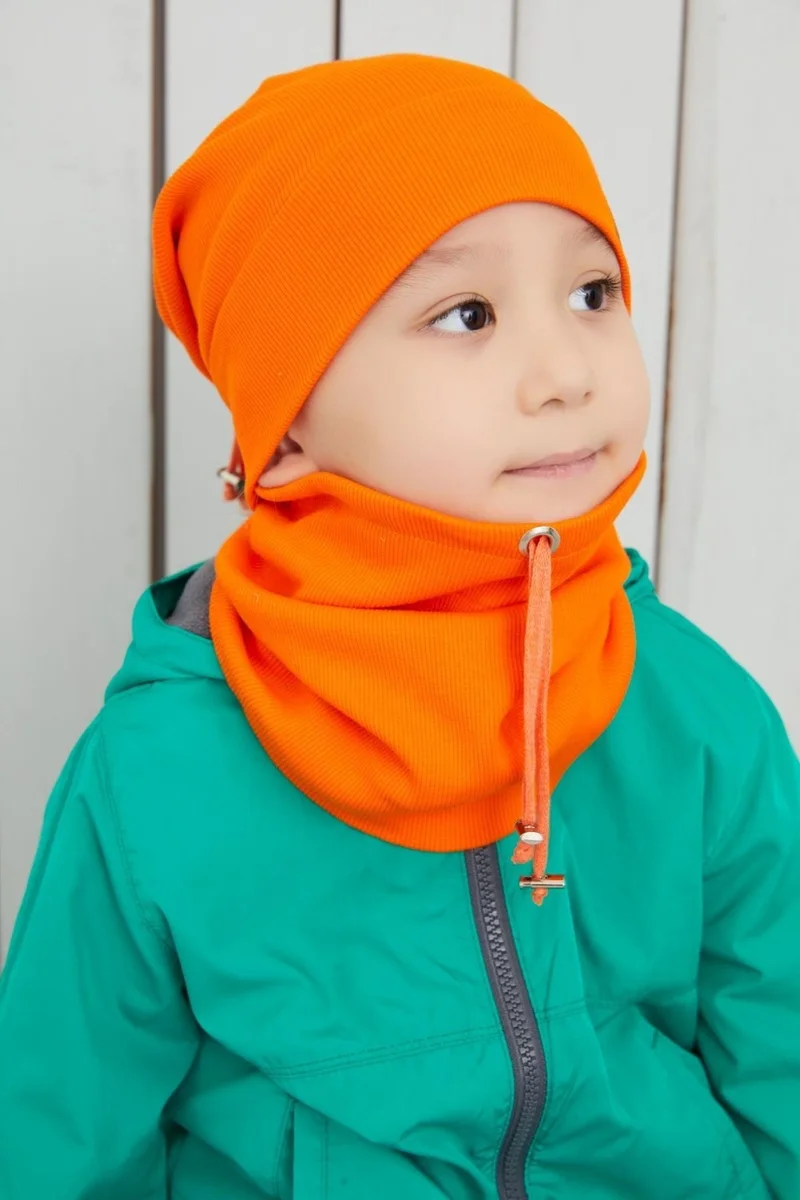 Babygiz Girl's Orange Hat Beanie Handmade Cotton Camisole