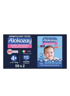Premium Baby Diapers - Size 4+ (10-16 Kg )Mega Pack Baby Diapers - 56 Diapers X Pack of 2 - 112 Diapers Count