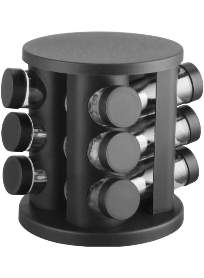 أوركيد منظم توابل من الفولاذ المقاوم للصدأ من أوركيد، مجموعة برطمانات توابل، رف تخزين توابل لسطح الطاولة، حاويات توابل زجاجية لتخزين المطبخ، حاويات أعشاب وتوابل (12 قطعة) - Image 2