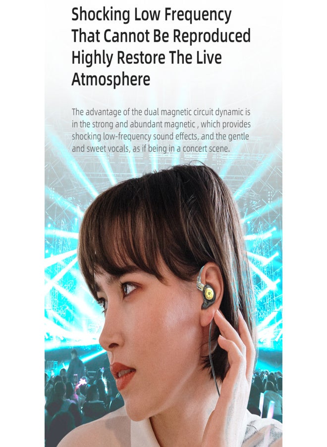 KZ EDX Pro in-Ear Stage Monitor Headphone Dual Magnetic Dynamic Unit Earphone Shock Bass Earbuds with 0.75mm Detachable Cable Comfortable Wired Headset(No Mic) - Image 4