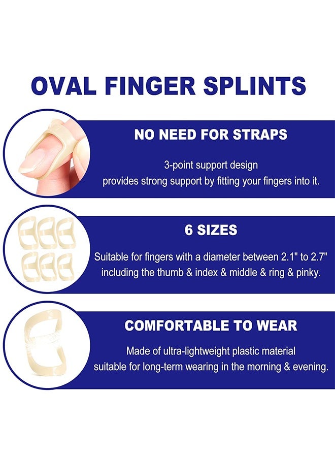 10Pcs Oval Finger Splints & Sleeves Kit, 6 Graduated Trigger Finger Splint & 4 Finger Sleeves for Trigger/Mallet/Arthritis/Straightening, Finger Brace Support for Thumb/Middle/Ring/Index/Pinky(Size 4,5,6,7,8,9) - Image 4