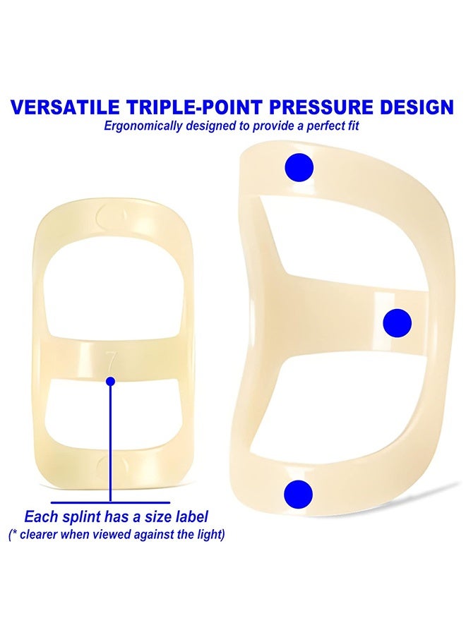10Pcs Oval Finger Splints & Sleeves Kit, 6 Graduated Trigger Finger Splint & 4 Finger Sleeves for Trigger/Mallet/Arthritis/Straightening, Finger Brace Support for Thumb/Middle/Ring/Index/Pinky(Size 4,5,6,7,8,9) - Image 2