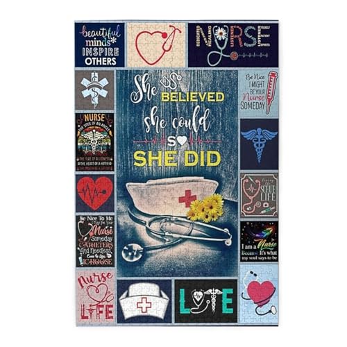 NELife 1000 Pieces Nurse Heartbeat Jigsaw PuzzleFun Educational Toy for Kids Ages 12Teens FamiliesEducational Games Home Decoration PuzzleSize 295 X 197 - Image 1